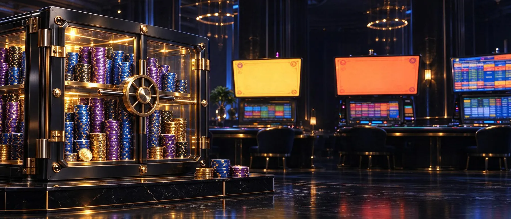 Full-bleed atmospheric backdrop behind the welcome-offer copy: a casino table, live studio or prize scene with quiet, low-detail areas so headline text stays readable; never slot machines or reels. For sportsbook or sports pages choose the matching sport preset (an empty arena, court or rink).